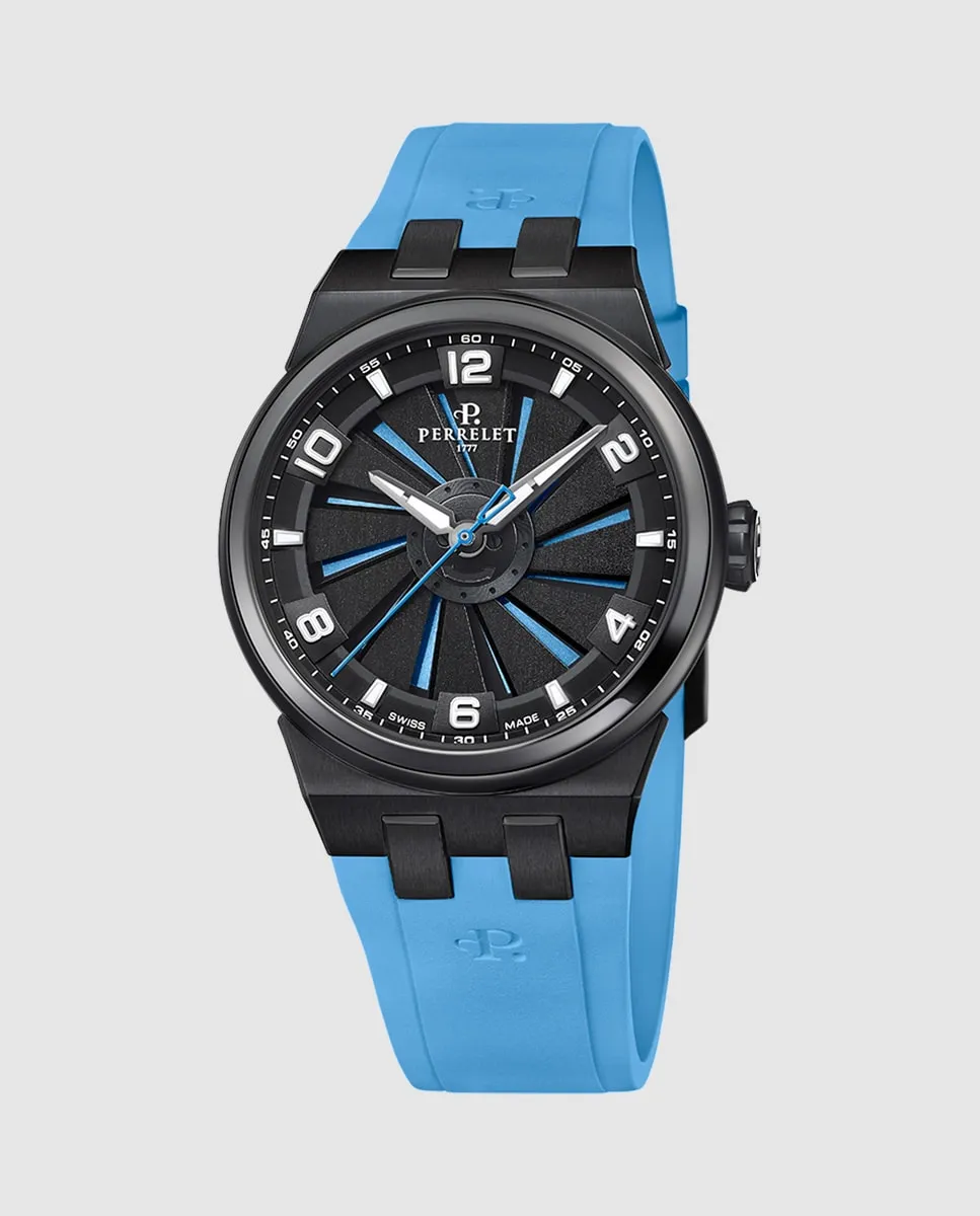

A4067/7 Turbine Titanium 41 Blue Rubber Мужские часы Perrelet, синий