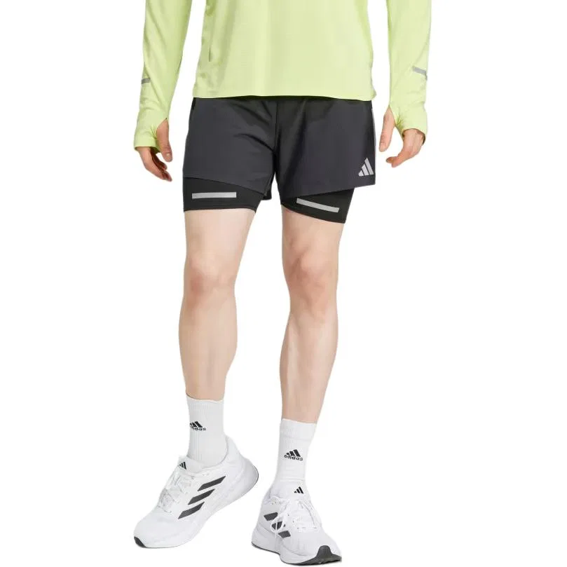 Шорты беговые Ultimate Running Reflective 2 в 1 с бесплатной доставкой AdiClub Adidas, Black — фото 4