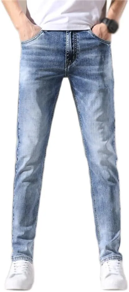 

Джинсы мужские Stretch Light Denim Pleated Vintage Pocket Skinny SIDUFHAOPKLL