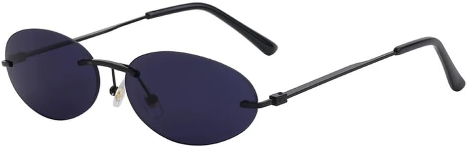 

Солнцезащитные очки в маленькой овальной оправе без ободка для женщин и мужчин, винтажные круглые солнцезащитные очки, модная женская одежда Boundless Shades Eyewear HYYZZC, C2darkbluegray