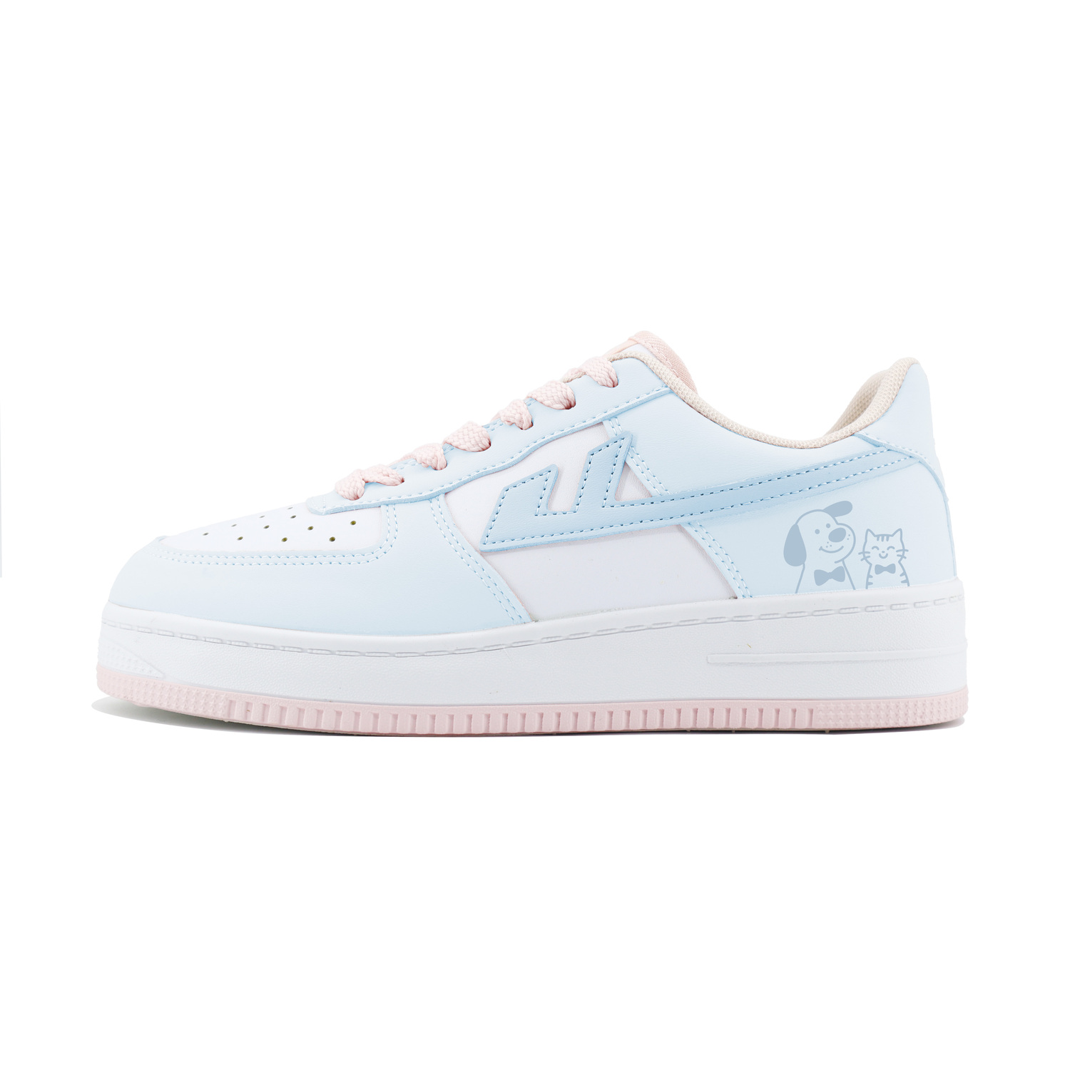 

Кроссовки для скейтбординга Air Force 1 Synthetic Leather Cushioning Abrasion Resistant Slip Resistant Low top Unisex WARRIOR, белый синий