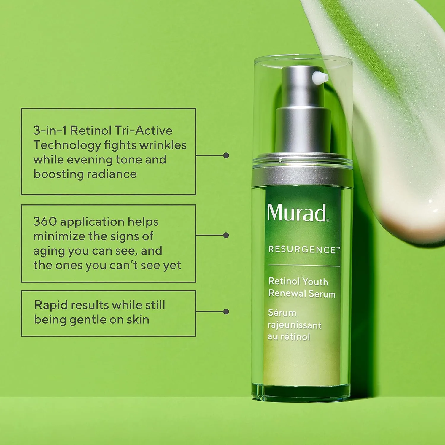 Сыворотка Murad — Retinol Youth Renewal с ретинолом, свирцией и гиалуроновой кислотой для омоложения кожи (, 29.6 мл — фото 2