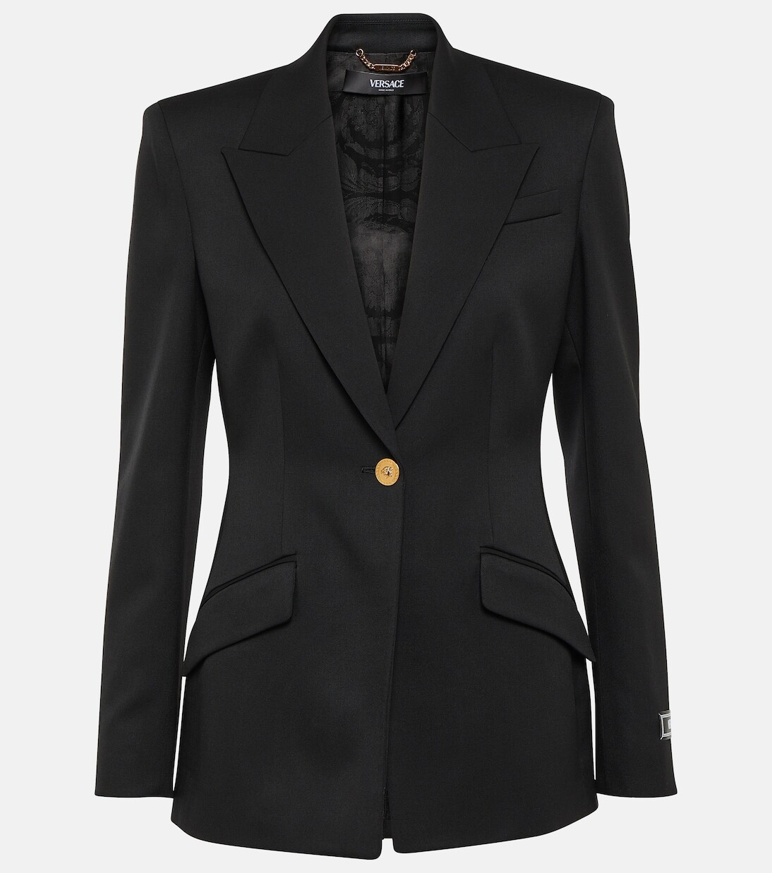 

Блейзер из смесовой шерсти Versace, черный