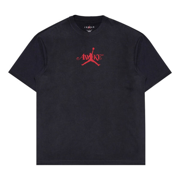 

Футболка x awake ny solid t-shirt 'black university red' Air Jordan, черный