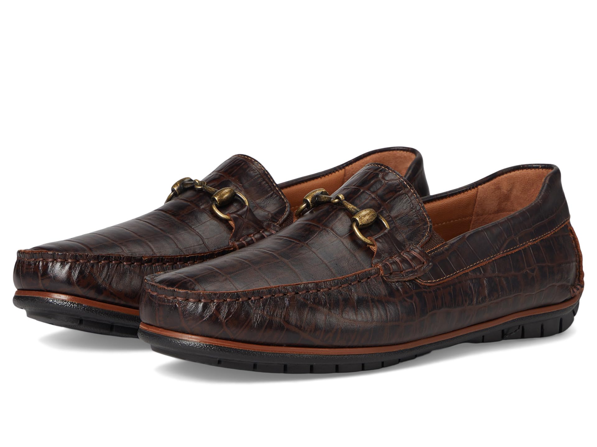 

Лоферы Johnston & Murphy Cort 2.0 Bit, цвет Dark Brown Croc Embossed Full Grain