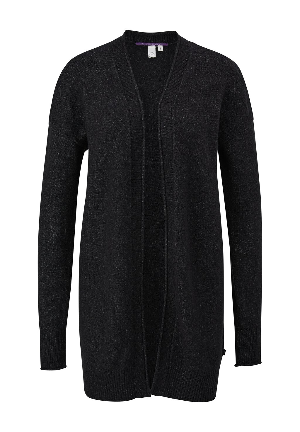 

Кардиган MIT ROLLSÄUMEN QS, цвет Mottled Black