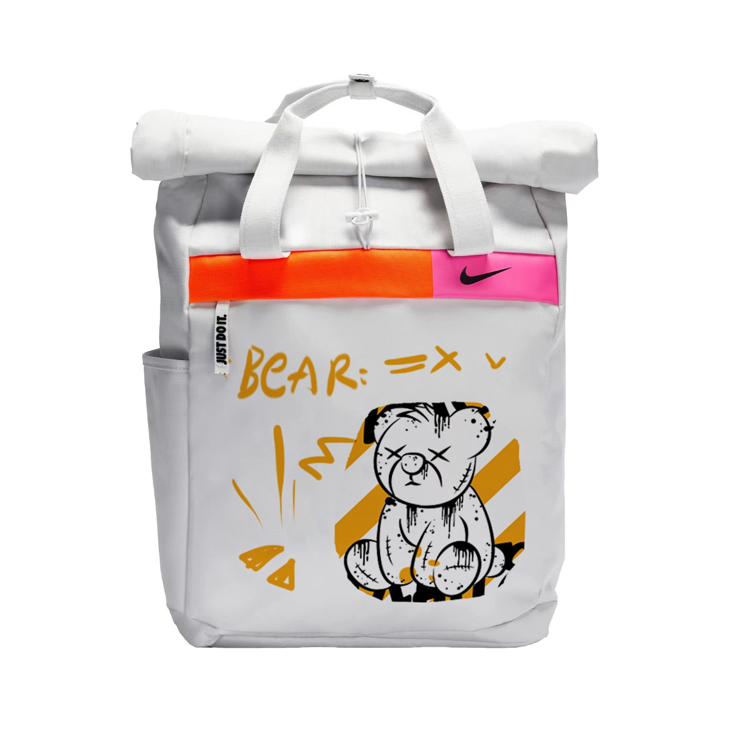 

Nike Тканевый рюкзак Regular Unisex светло-серебристый серый, Orange Bear Graffiti