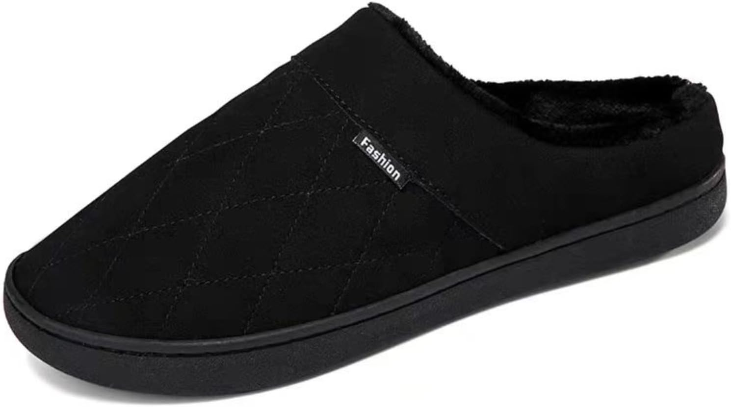 

Мужские тапочки-клоги высокой плотности, двухцветные, из хлопкового смешанного материала, с подошвой из мемори-пены, теплые домашние тапочки, подходящие для прогулок в парке и отдыха дома Corben, черный