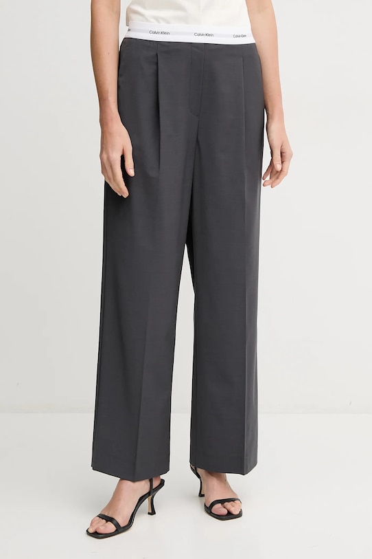 

Шерстяные брюки Calvin Klein, серый