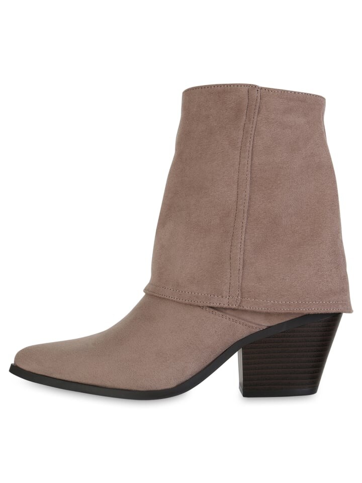 Ботильоны VAN HILL Cowboy Boots Evelyn, цвет taupe velours — фото 2