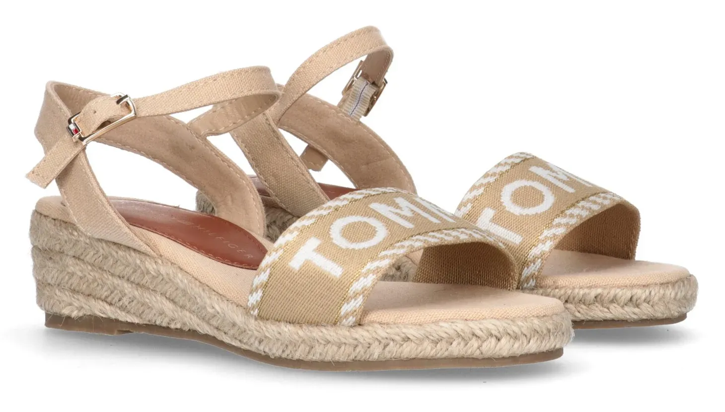 

Сандалии Tommy Hilfiger "ROPE WEDGE SANDAL", летняя обувь, босоножки, танкетка, на небольшой танкетке, бежевый