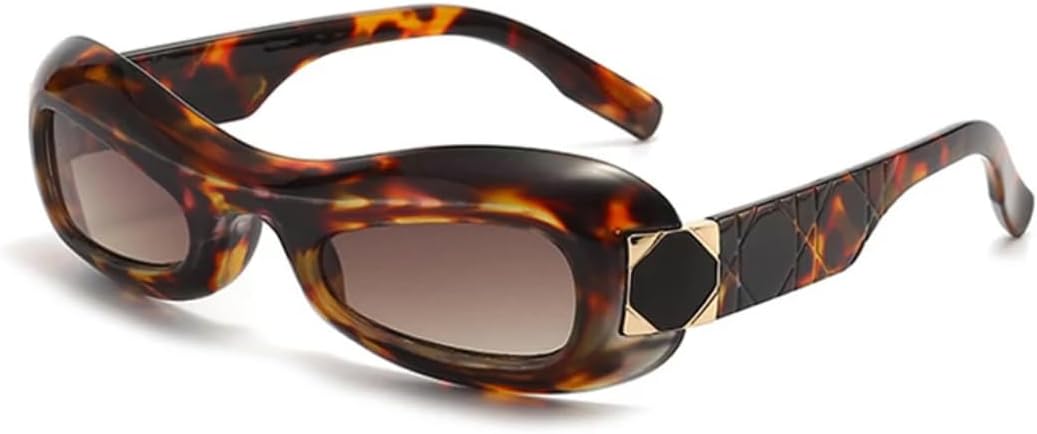 

Винтажные солнцезащитные очки «кошачий глаз» для женщин, модные градиентные очки с защитой от УФ-излучения UV400 для мужчин, овальные, цвет шампанского VVTWSSW, Leopard Tea Gradient