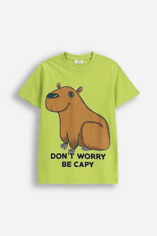 

Детская хлопковая футболка Coccodrillo, зеленый