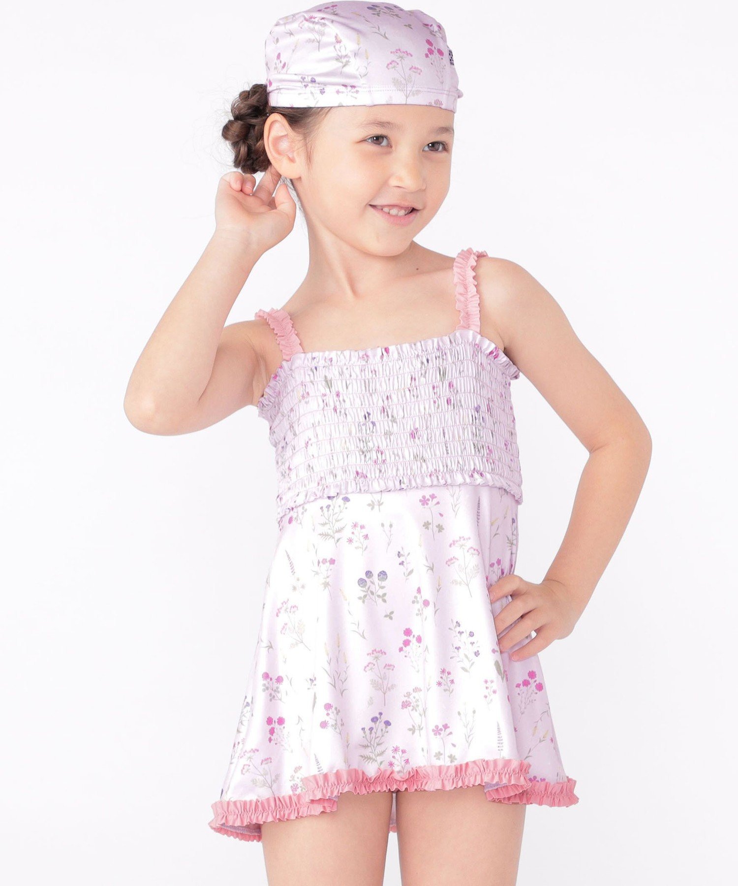 Детское платье-купальник с цветочным оборчатым узором: 90–130 см SHIPS KIDS, Pink