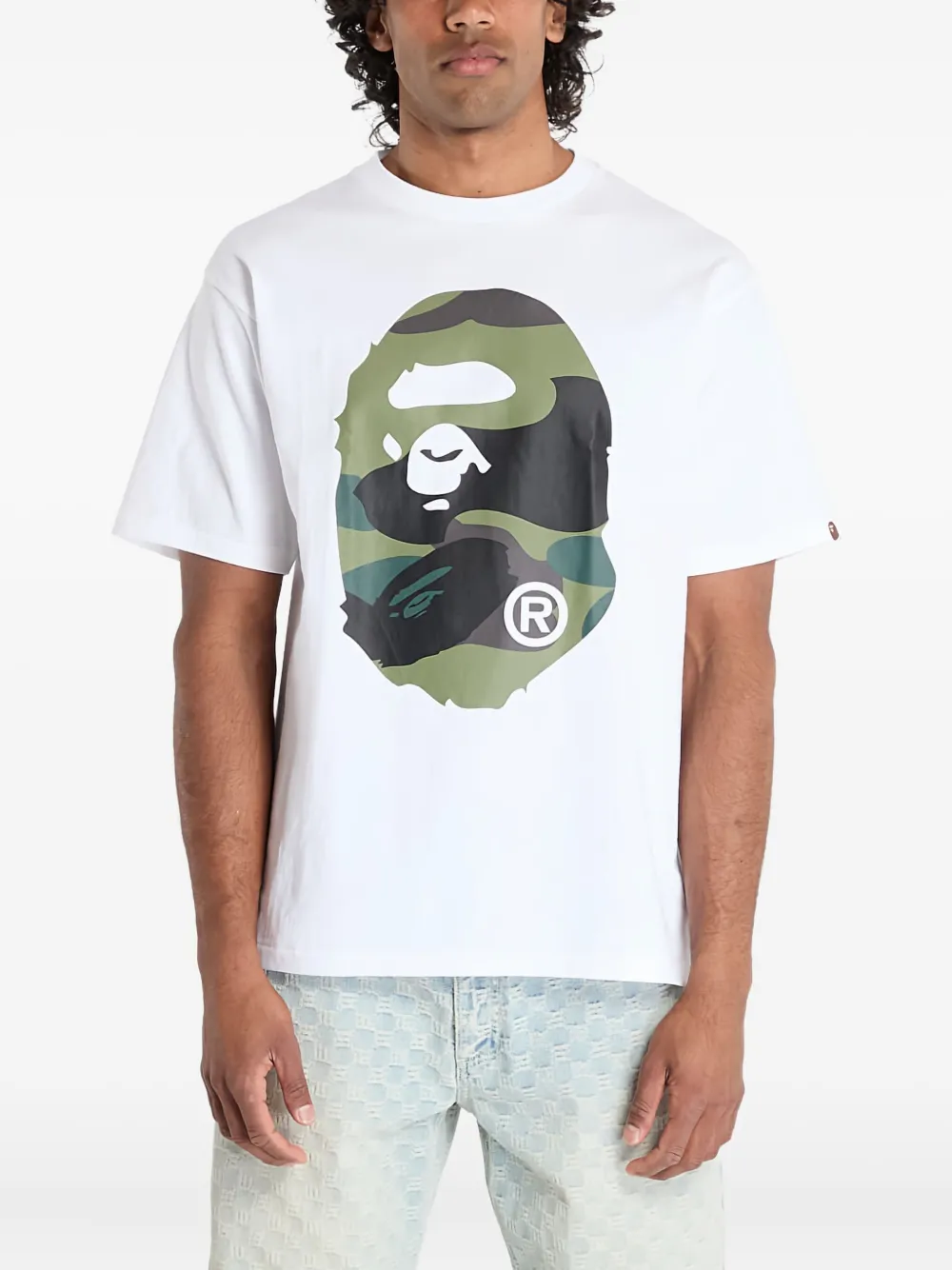 

Футболка с изображением обезьяны A BATHING APE, белый