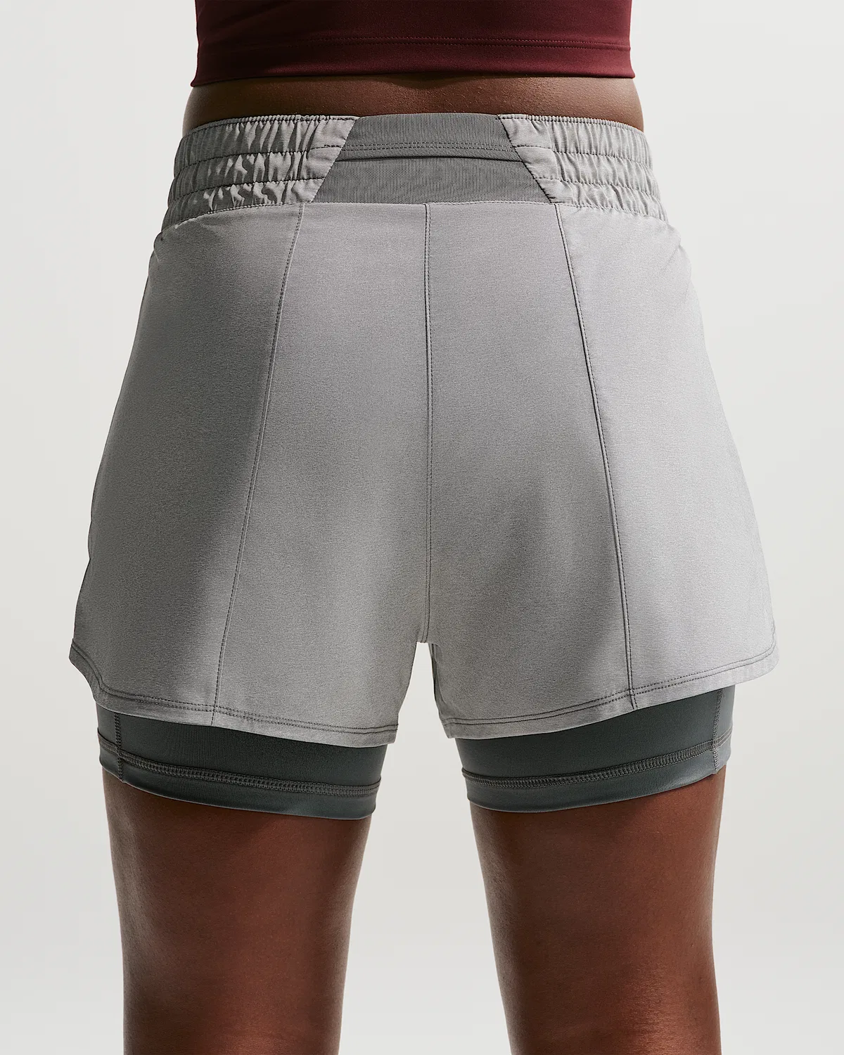 Женские шорты Nike One Dri-FIT с высокой посадкой 3" 2-в-1, Smoke Grey/Heather/White — фото 3