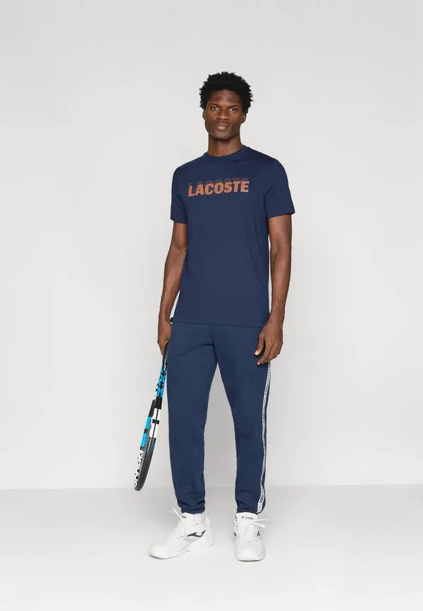 Двойная спортивная футболка Lacoste Sport, Navy Blue/Blossom — фото 2