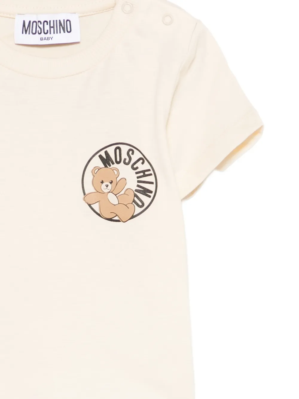 Футболка Moschino Kids, бежевый — фото 3