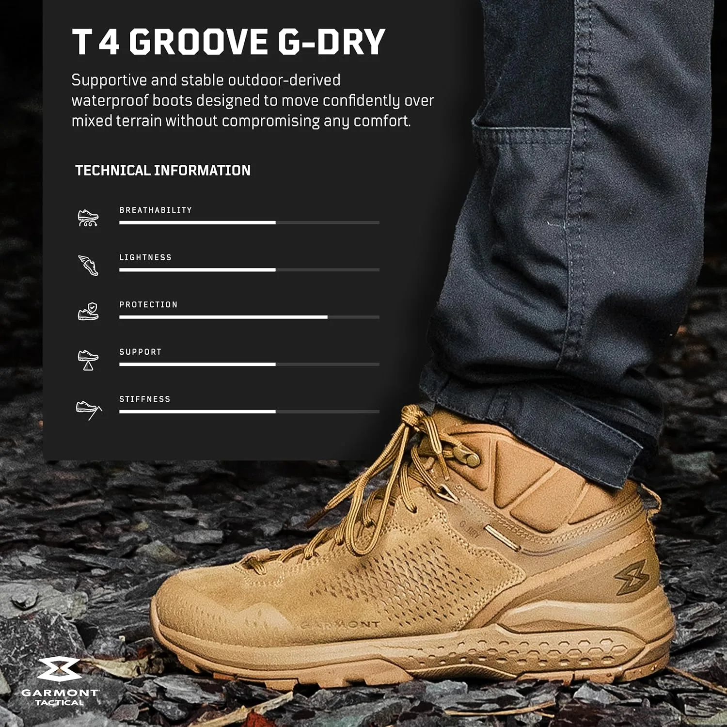 Мужские походные ботинки Garmont T 4 Groove G-Dry, цвет Coyote — фото 2