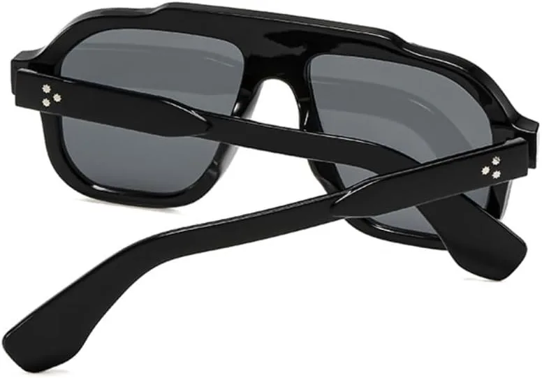 

Крупные солнцезащитные очки для женщин и мужчин, винтажные, в большой оправе, роскошные, с защитой от УФ-излучения UV400 (черно-синие) TVTBBVV, Black Blue