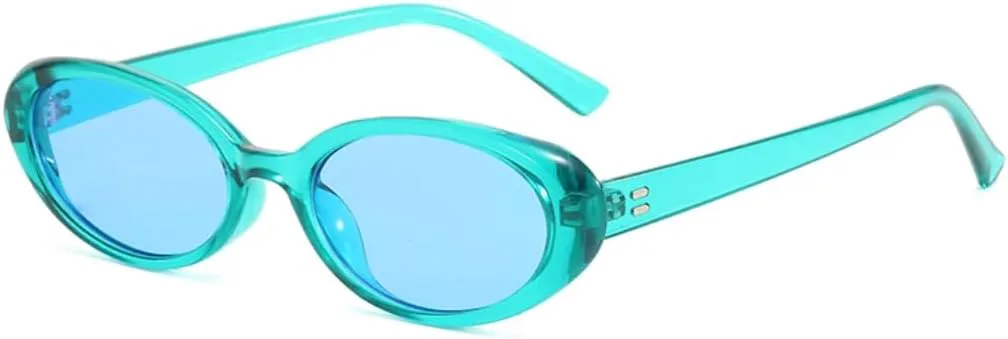 

Солнцезащитные очки для мужчин и женщин - защита UV400 - маленькие овальные заклепки, цветные линзы, для занятий спортом на открытом воздухе и вождения DSVIGF, Beige