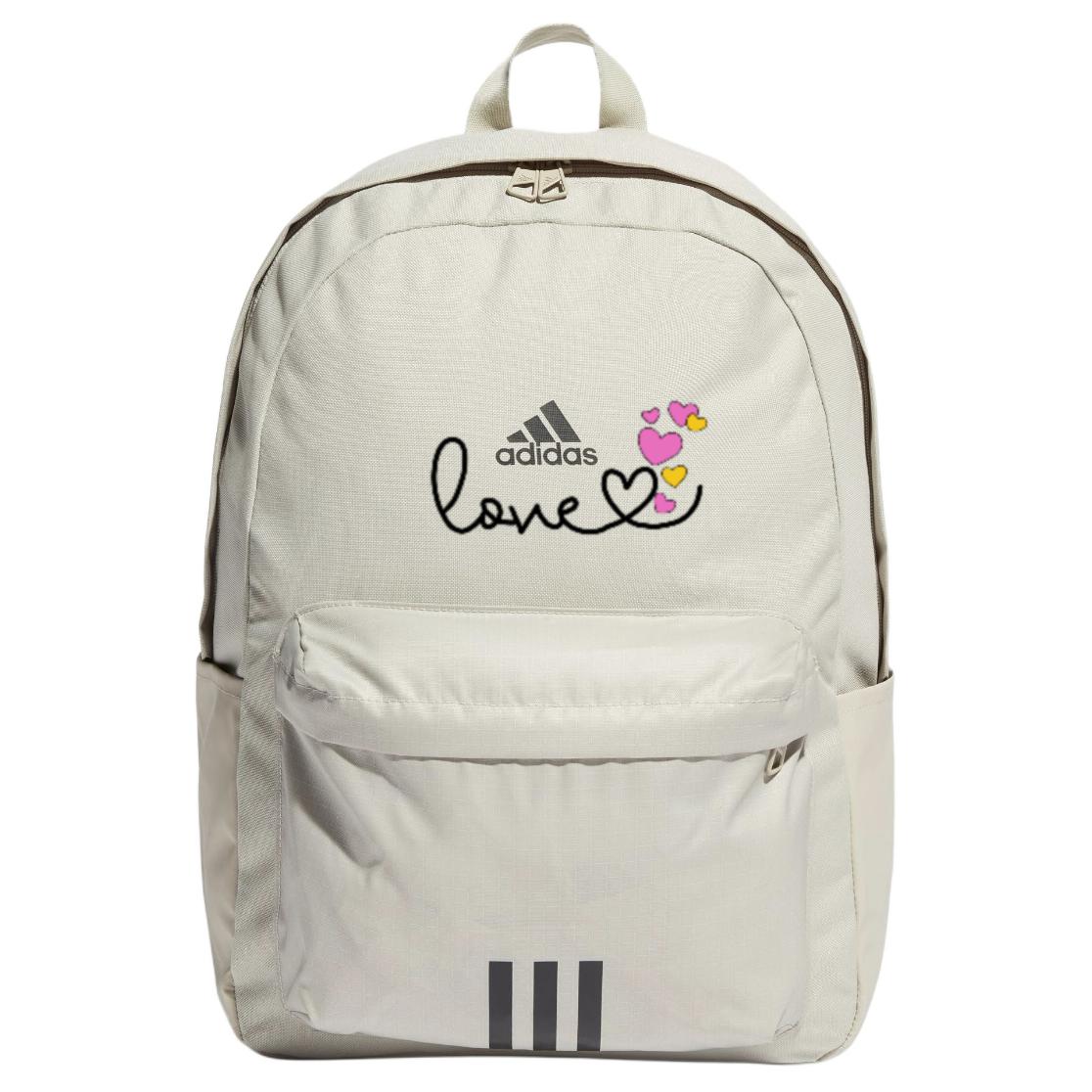 

Adidas Тканевый рюкзак унисекс светло-серый и черный, Love Heart Print