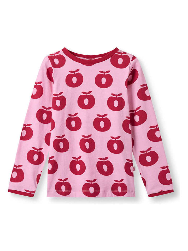 

Småfolk Футболка с длинными рукавами "Яблоки" розового цвета