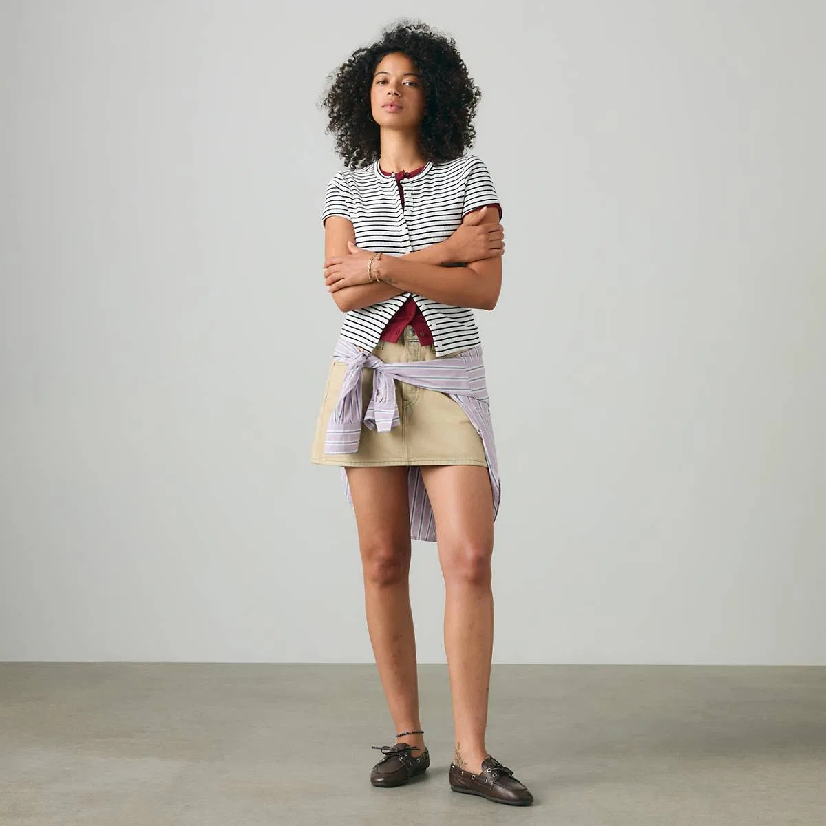 Рубашка с коротким рукавом на пуговицах Rory Levi's, May Stripe Bright White - White