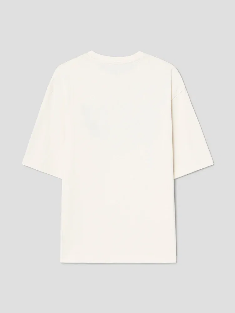 Футболка с вышивкой Le Tshirt Pelle JACQUEMUS, Ivory — фото 2