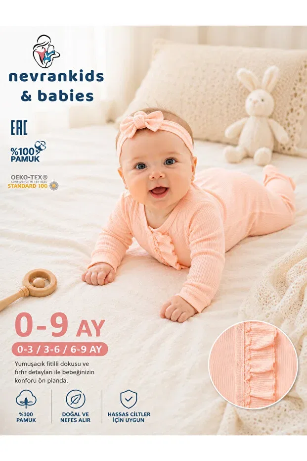 Детский комбинезон для девочек с длинным рукавом Basics Nevrankids, Pink