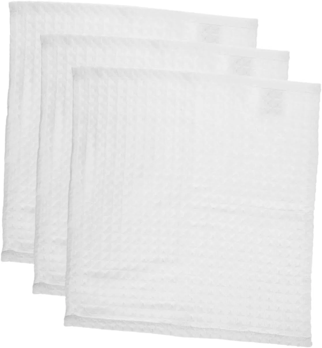 Мочалки из хлопка, 3 шт, Healvian, 35x35 см, Белый