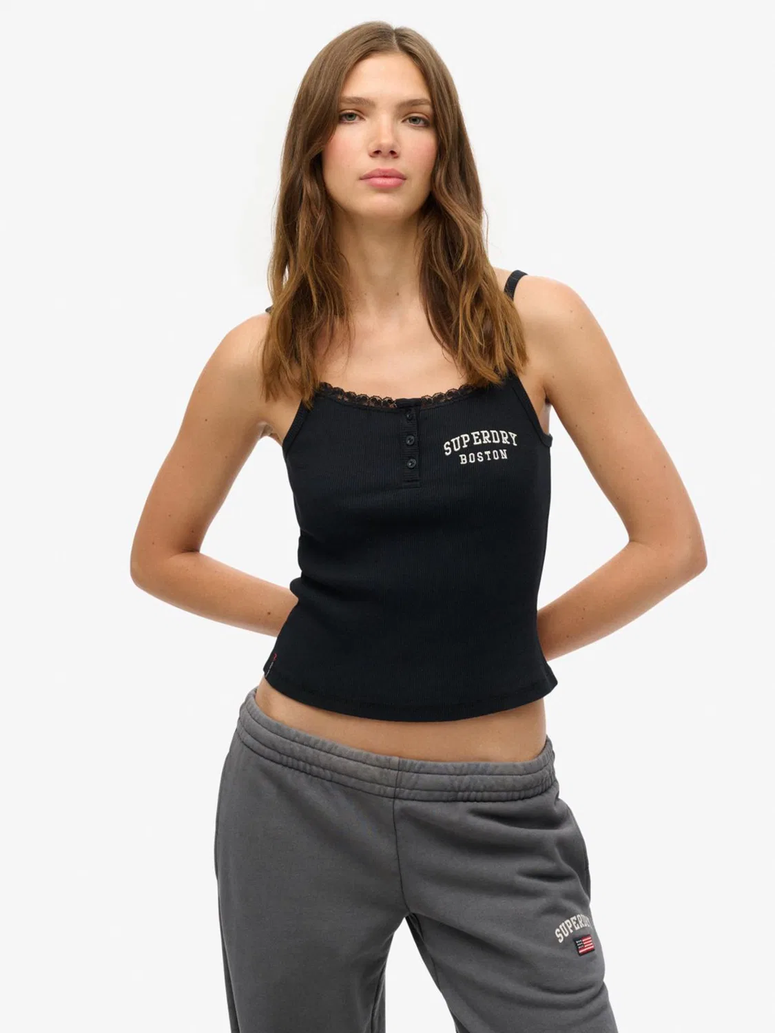Топ на бретелях Athletic Essentials Superdry, темно-синий