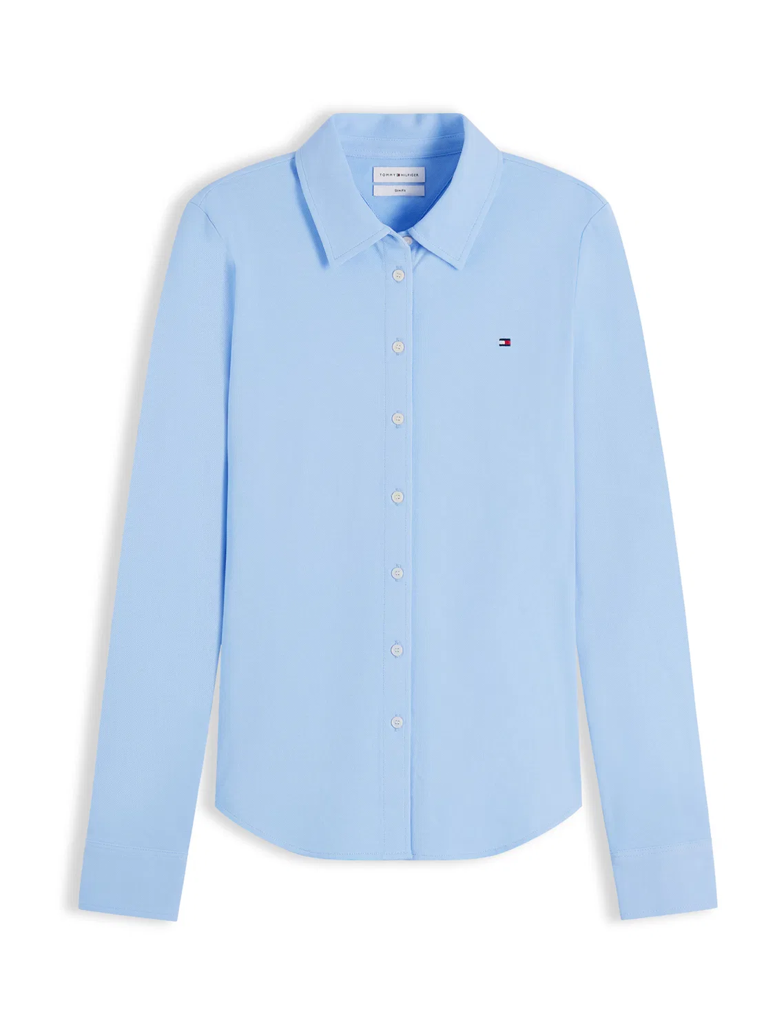 Блузка Tommy Hilfiger 1985 Slim Fit небесно-голубого цвета