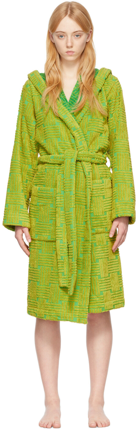 

Зеленый хлопковый халат Bottega Veneta