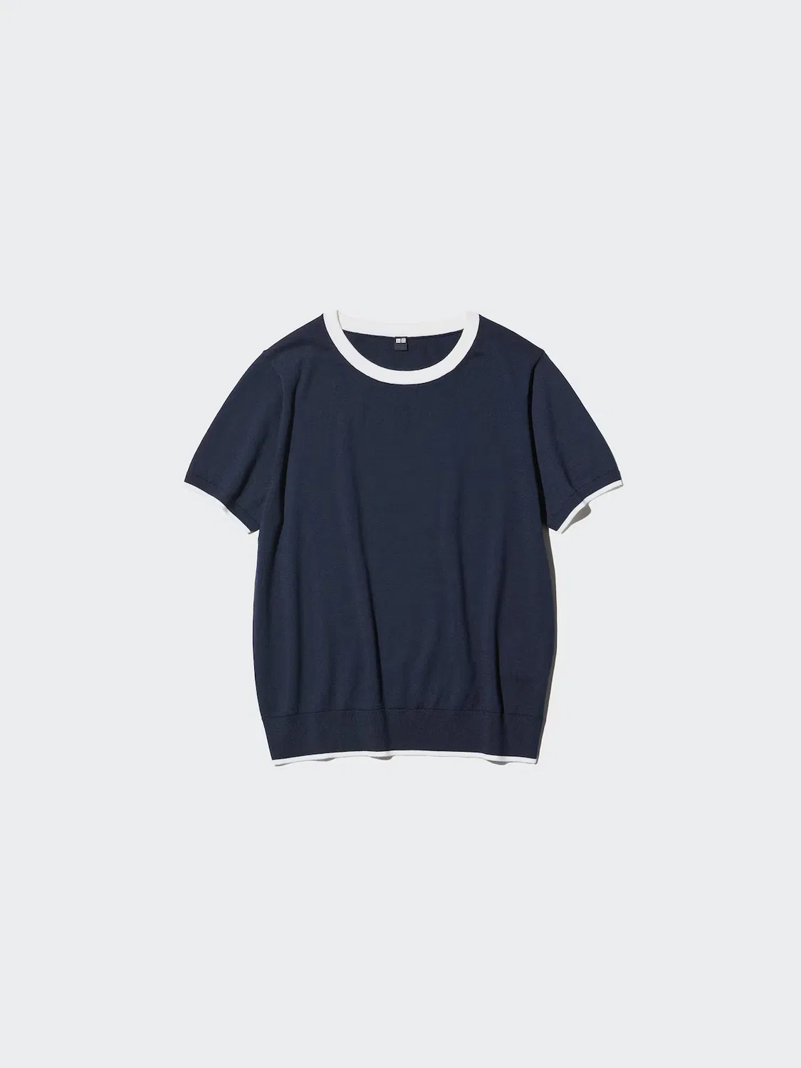 Свитер Uniqlo, для повседневной носки, темно-синий — фото 3