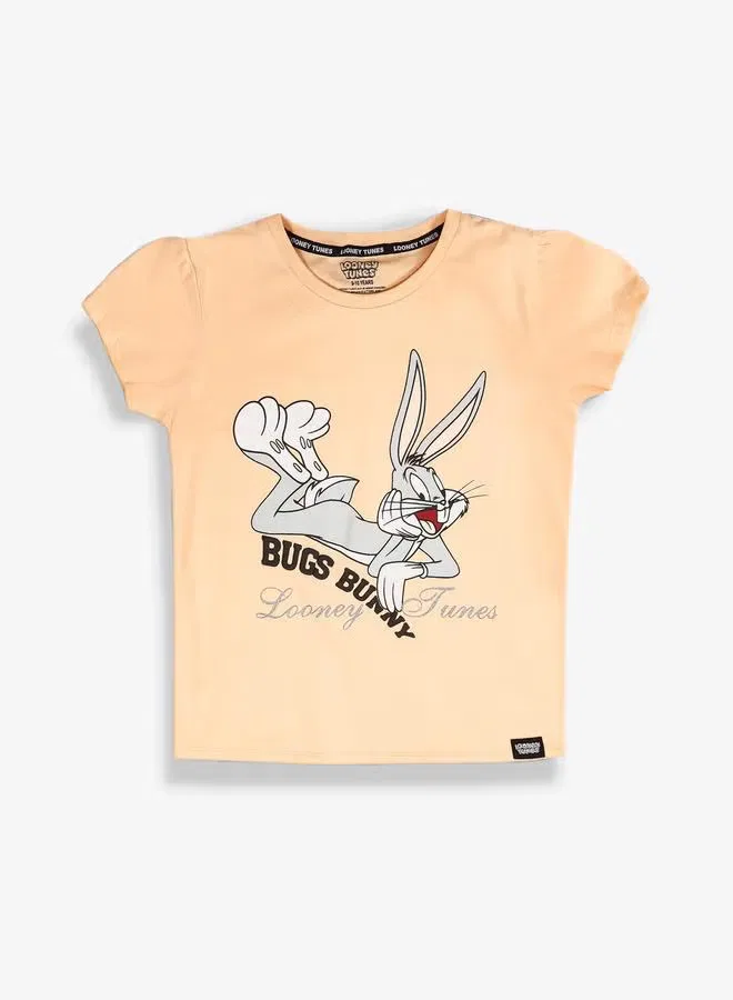 Футболка с принтом Looney Tunes, персиковый