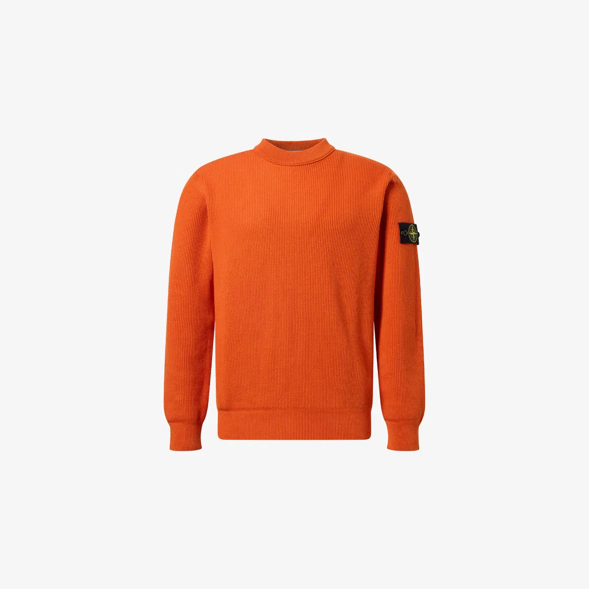 Хлопковый джемпер в рубчик с изображением компаса Stone Island, оранжевый