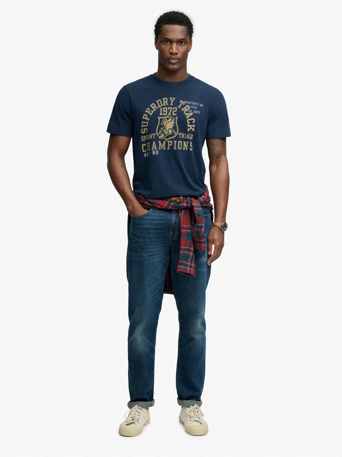 Футболка Superdry Vintage Prep Relaxed, синяя — фото 3