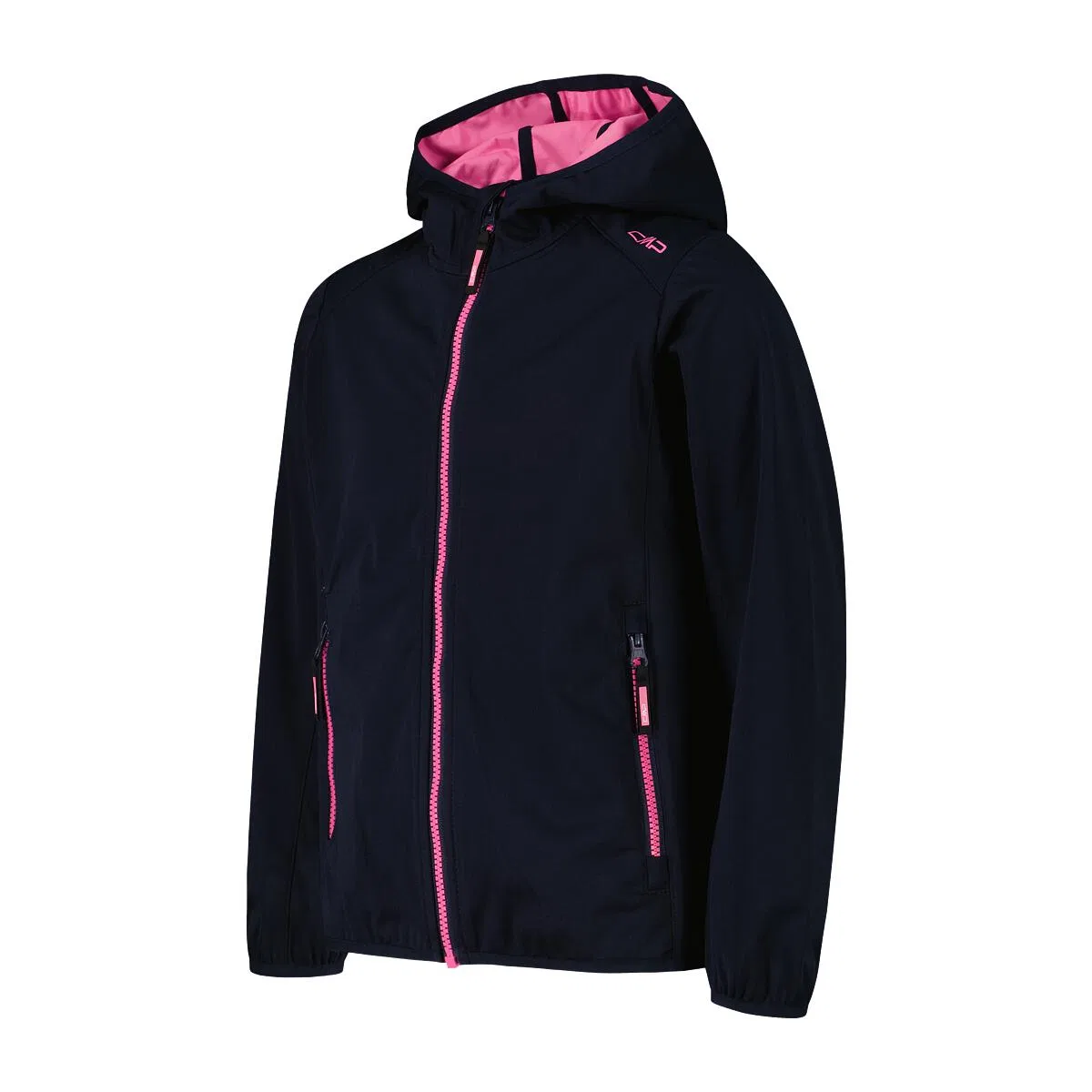 Детская ветрозащитная куртка Girl Jacket Fix Hood Cmp, Цвет Dunkelblau Navyblau Magentapink — фото 3