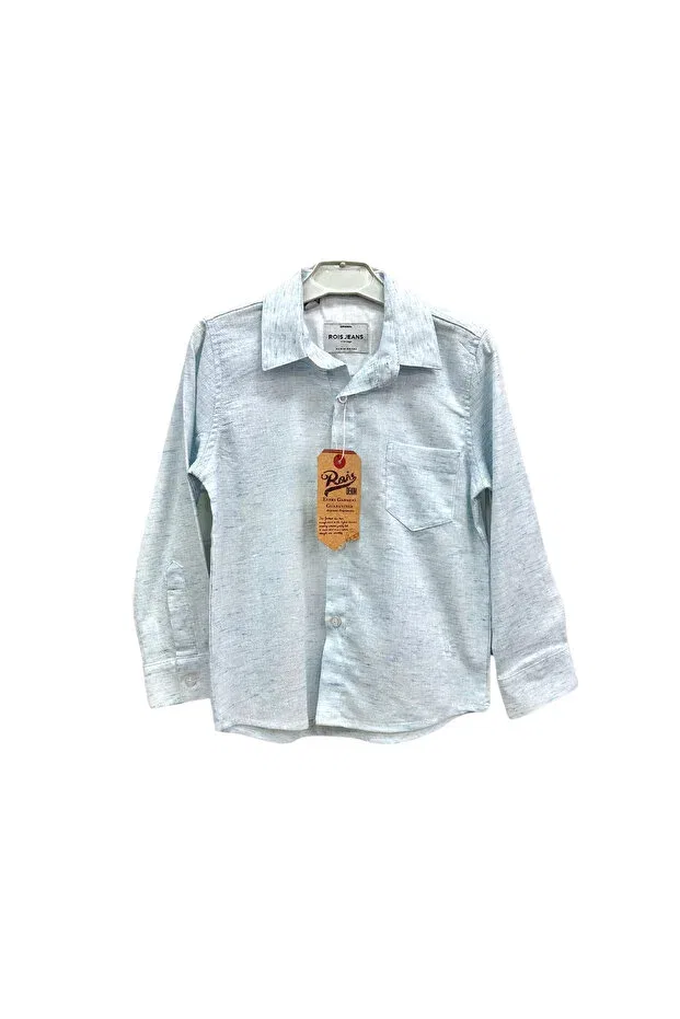 Детская рубашка из льна для мальчиков Rois Kids, Blue