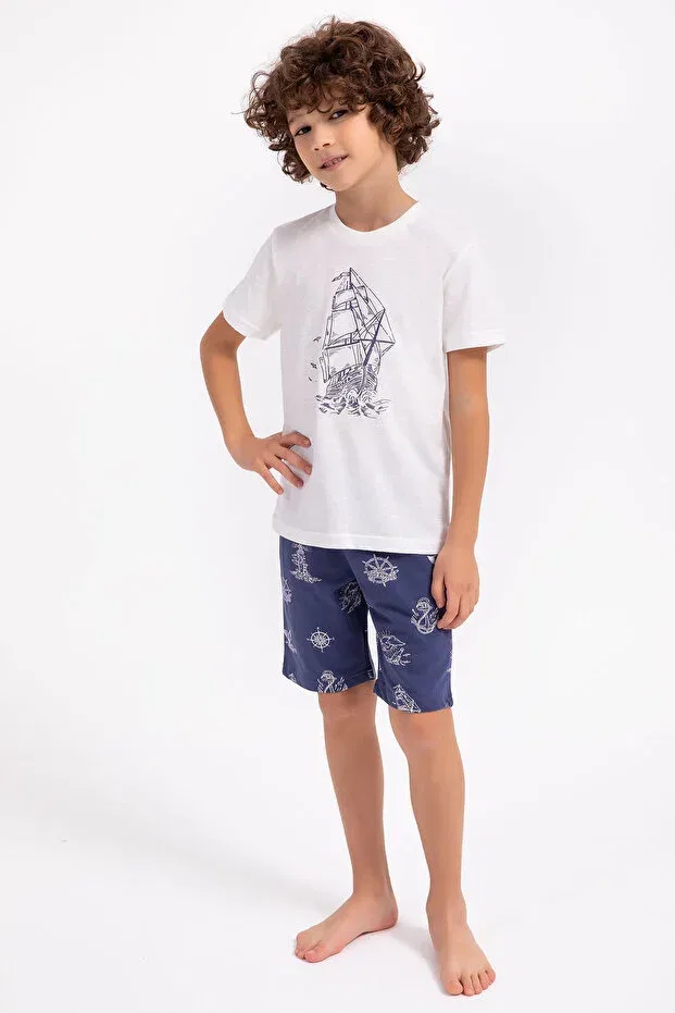 Детский комплект шорт для мальчиков Sailor Cream Navy Blue Arnetta, Nude Color
