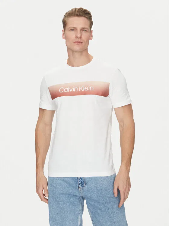 Футболка regular fit Linear Ombre Calvin Klein, белый