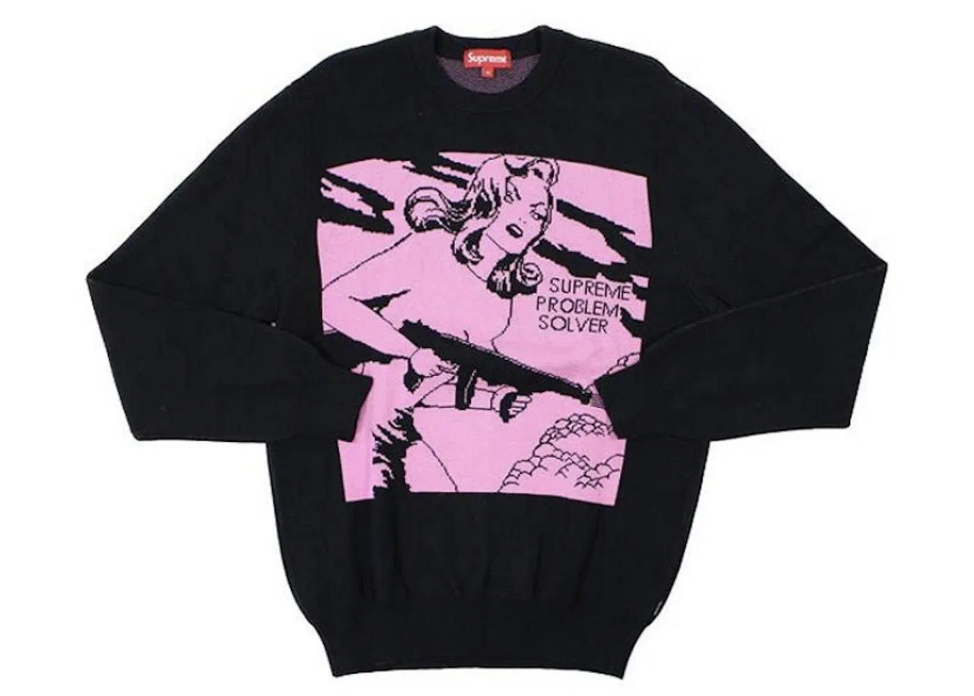Мужской свитер с принтом Supreme Black
