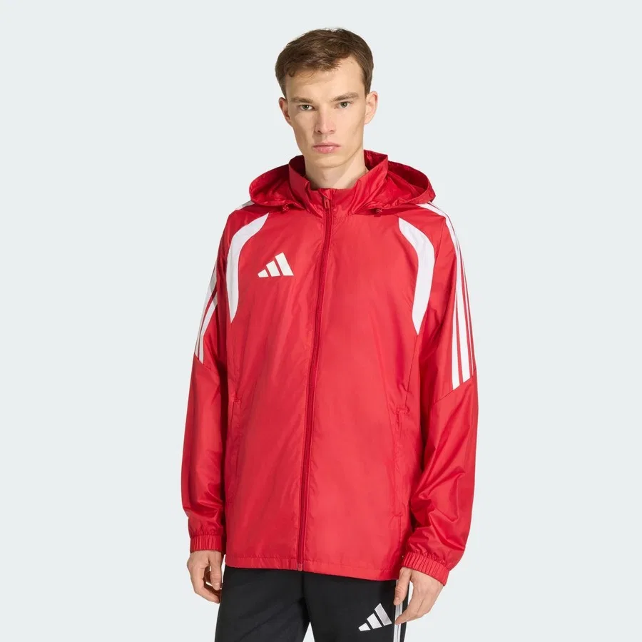 Ветровка с капюшоном Performance Tiro26 League adidas, Красно-белый