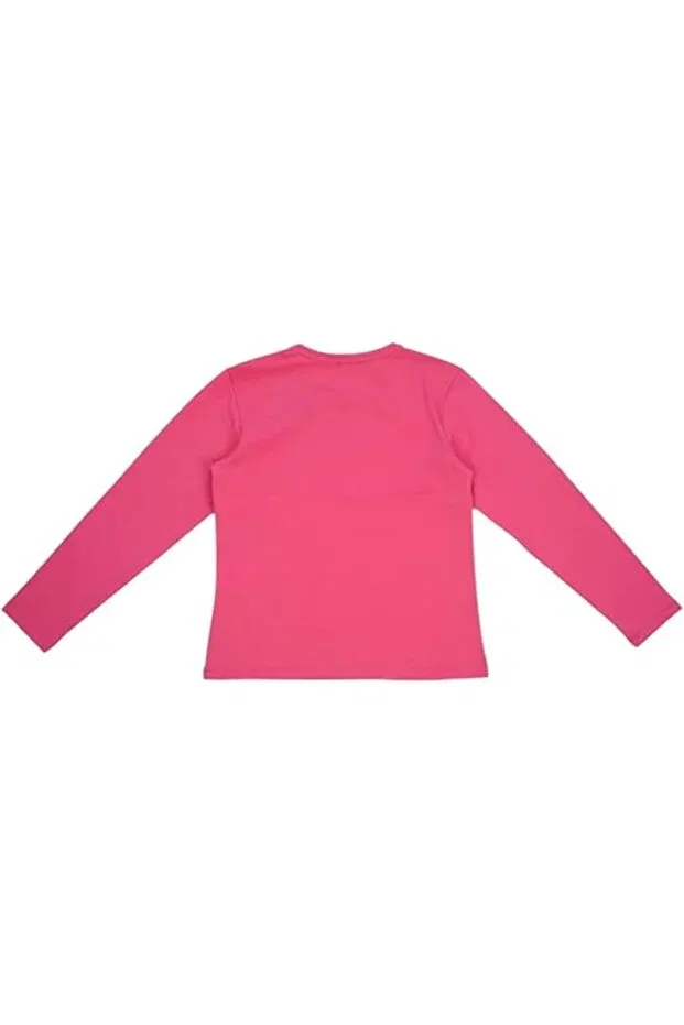 Детская футболка с длинным рукавом для девочек Benetton, Pink — фото 2