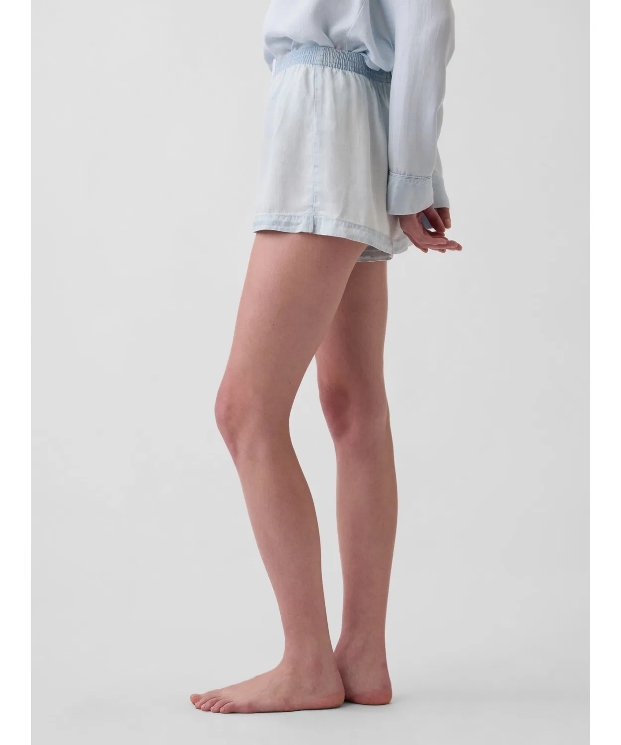 Женские пижамные шорты-боксеры из хлопка поплин GAP, White — фото 4