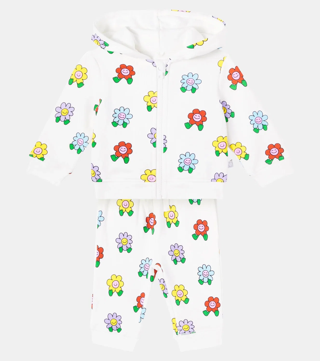 Комплект из флиса с цветами для младенцев Stella Mccartney Kids, белый — фото 2