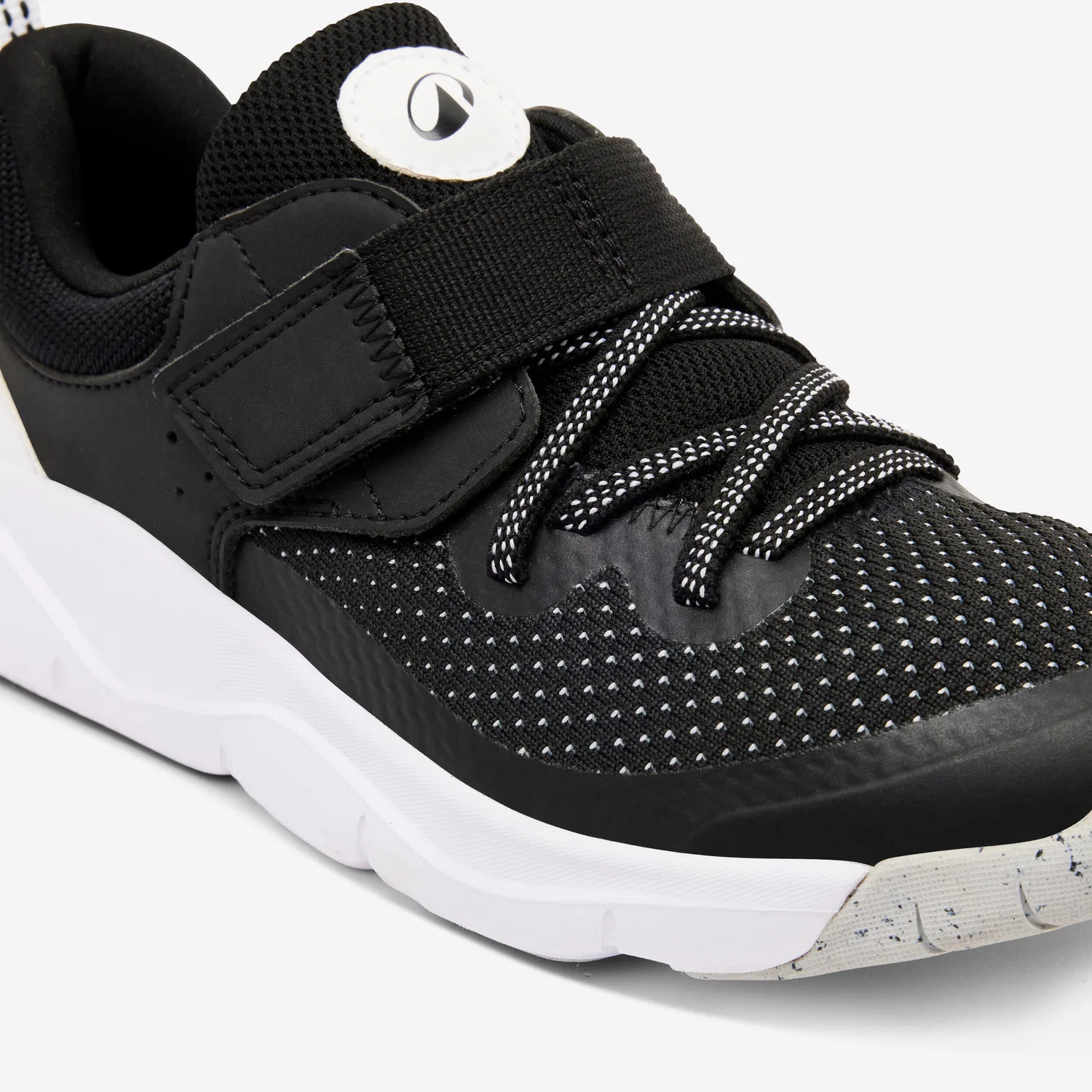 Детские кроссовки на шнуровке Playful Fast Decathlon, Rauchschwarz Ultraweiß — фото 3