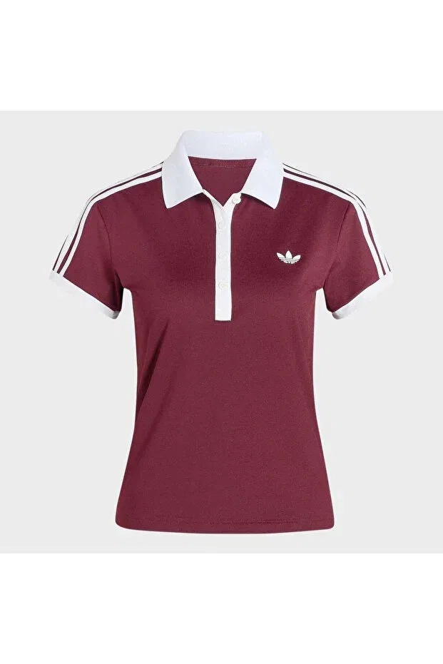 Женская спортивная футболка с коротким рукавом Classics Polo Adidas, Maroon — фото 4