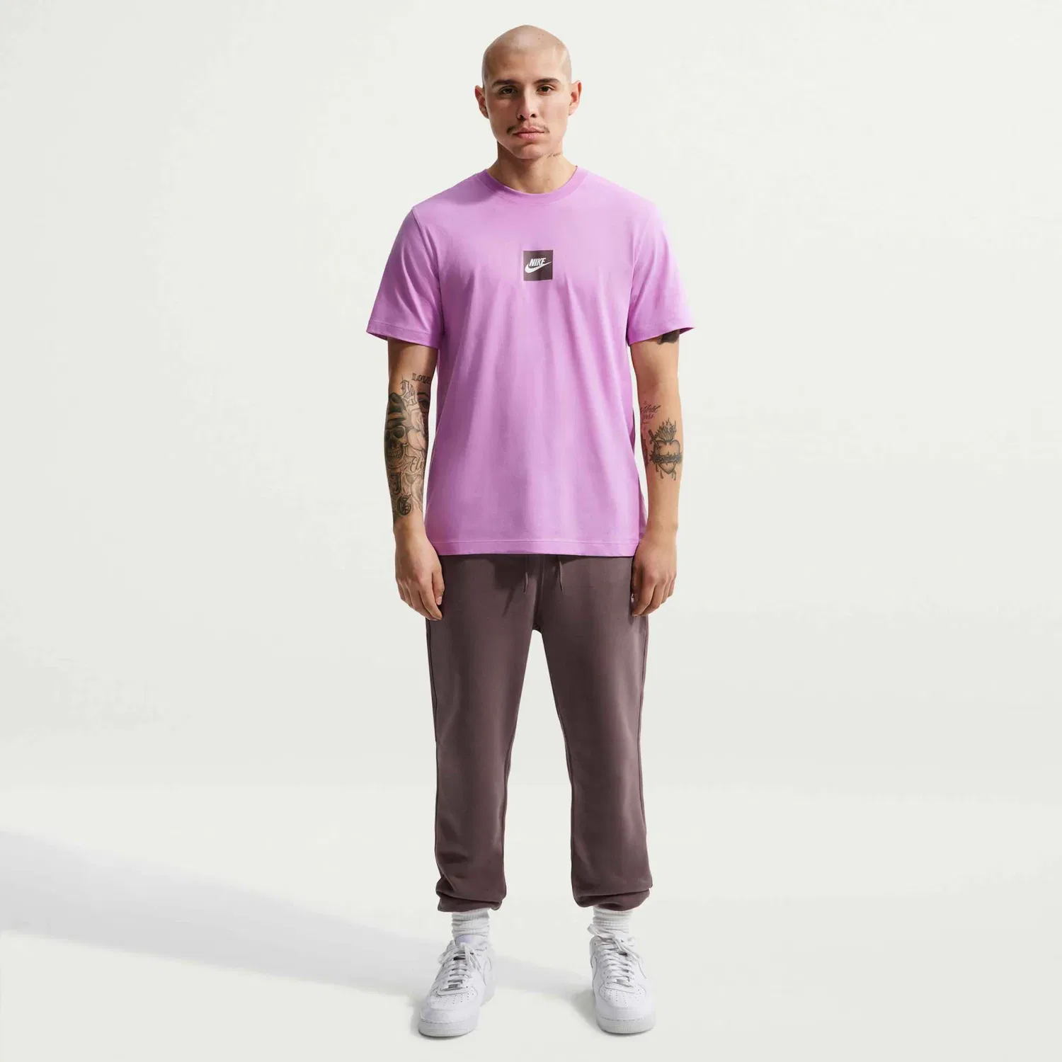 Мужская хлопковая футболка с принтом Nike, Light Magenta